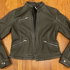 Grey Leather Jacket